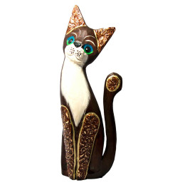 Wooden sitting cat (30x11x4 cm)