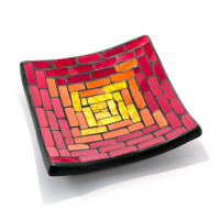 Mosaic candlestick (11x11x2 cm) B
