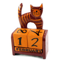 Desktop calendar "Cat" tree red (14.5x10x5.5 cm)