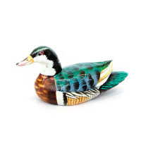 Painted wooden duck (11.5x5x6 cm)