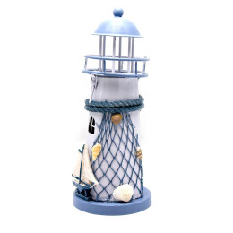 Lighthouse-candlestick, metal (18x8x8 cm)