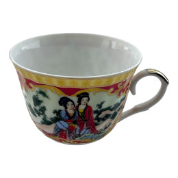 Сервиз фарфор "Девушки" – 2 чашки + 2 блюдца (200мл)(h-6см,d-8см,d блюдца 14 см)