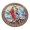Porcelain cup and saucer (210 ml) (SBS102) "Girls with sakura" (h-4.5 cm, d-9.5 cm)