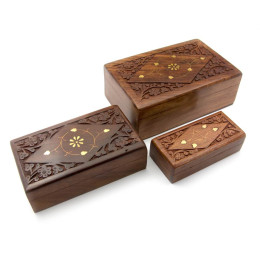 Caskets rosewood set (3pcs) "Matryoshka" (20.5x13x7 cm 17x10x5.5 cm 13.5x6.2x4 cm)