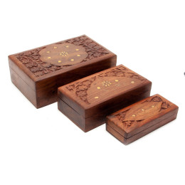 Caskets rosewood set (3pcs) "Matryoshka" (20.5x13x7 cm 17x10x5.5 cm 13.5x6.2x4 cm)