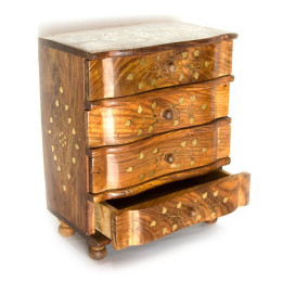 Скринька рожеве дерево (4 відділення) (28х23х14,5 см)