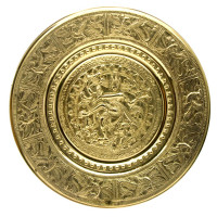 Тарелка настенная бронзовая "Танцующий Шива" (d-23 см)