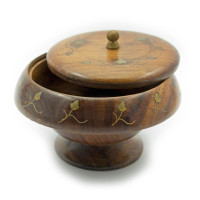 Casket round rosewood (d-12.5, h-10 cm)