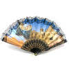Black lace fan "Egypt" (24 cm)(12 pcs/pack)