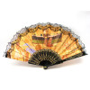 Black lace fan "Egypt" (24 cm)(12 pcs/pack)