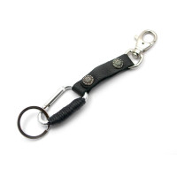 Keychain leather black 19 cm (G) (S169)