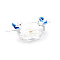 Birds in a nest crystal (7x3x2.5 cm) (85360)