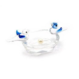 Птицы в гнезде хрусталь (7х3х2,5 см)(85360)