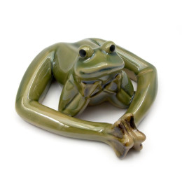 Ceramic frog (13.5x13x7 cm)(21002)
