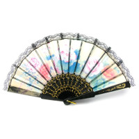 Black lace fan (24 cm) (10 pcs/pack)