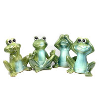 Ceramic frog (4 types) (13.5x12x9 cm) (9F318 4/S)