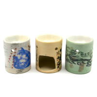 Ceramic aroma lamp "Cylinder" assorted pattern (8x6.5x6.5)(CY8)