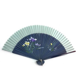 Веер бамбук+ шелк с рисунком (21,5 см)