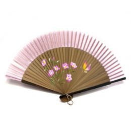 Віяло бамбук+ шовк з малюнком (21,5 см)