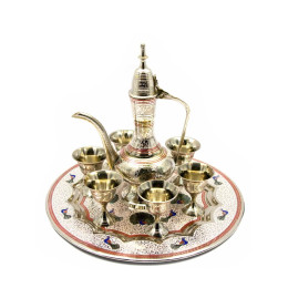 Сервиз бронзовый цветной (поднос ,6 рюмок/50мл., кувшин)(24*20 см)