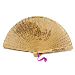 Веер сандаловый в подарочной коробке (25 см)