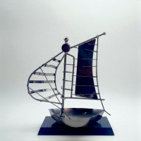 Techno-art "Sailboat" (26x22.5x9 cm)