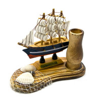 Sailboat with pen holder (14x10.5x7 cm)
