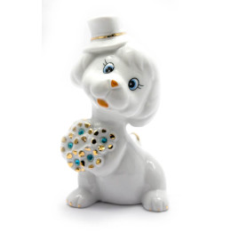 Porcelain dog (11.5x7.5x6.5 cm)
