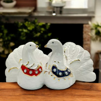 Doves pair porcelain (15.5x7x7.5 cm) colored