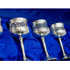 Silver-plated bronze glasses (60 ml.) (E.g. 6 pcs) (h-11 cm) (34.3x12.5x5.5 cm)