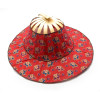 Folding panama fan, bamboo, fabric (38x36x14 cm)