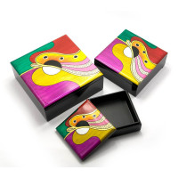 Caskets set 3 pcs (10x10x4 cm 13x13x5 cm 16x16x6 cm) (Vietnam).