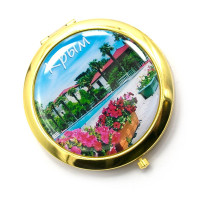 Дзеркальце косметичне "Крим" (d-7 см) золото