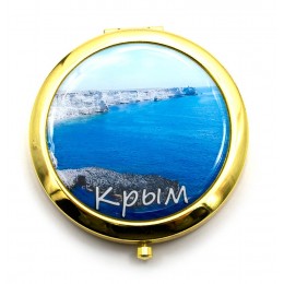 Зеркальце косметическое "Крым" (d-7 см) золото