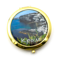 Дзеркальце косметичне "Крим" (d-7 см) золото