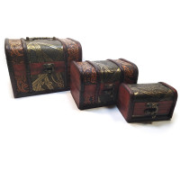 Chests set 3 pcs. (18x13.5x13.5cm 14x9x9.5 cm 10x6.5x6.5 cm)C