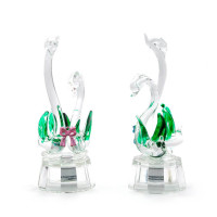 Swans with bow crystal with illumination (10x5x4 cm)