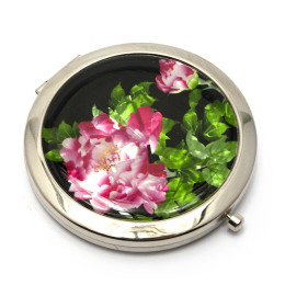 Зеркальце коcmетическое "Перламутр" (d-7 cm) (в коробке + чехольчик)AG