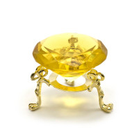 Crystal crystal crystal on stand yellow (5 cm)