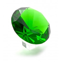 Кристалл хрустальный на подставке зеленый (12 см)