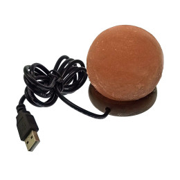 Соляная лампа USB "Шар" (S-02)(10х8х8 см)(12 шт ящ.)(Гималайская соль)
