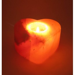 Подсвечник соляной  "Сердце"(ch-3)(11,5х11х6 cm)(18 шт ящ.)(Гималайская соль)