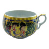 Cup + saucer porcelain (210 ml) (ACS86) "Green willow" (h-6cm, d-cup - 8cm, d-saucer - 14cm)