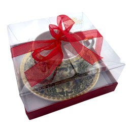 Cup + saucer porcelain (210 ml) (ACS86) "Green willow" (h-6cm, d-cup - 8cm, d-saucer - 14cm)