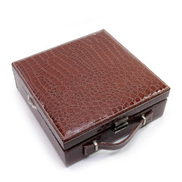 Box for jewelry and watches with a brown mirror (26.5x26.5x9.5 cm)