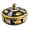 Brass box with mother-of-pearl (d-7, h-4 cm)