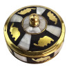 Brass box with mother-of-pearl (d-7, h-4 cm)