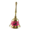 Bell with a handle with a bronze pattern "Birds on a pink background" (12.5x6 cm)