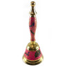 Bell with a handle with a bronze pattern "Peacocks on a pink background" (12.5x6 cm)