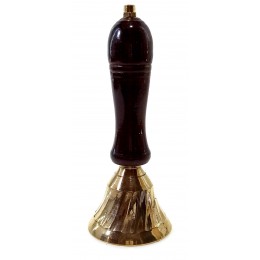 Колокольчик бронза с деревянной ручкой (13х5х5 см)